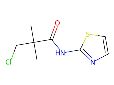 3-chloro-2,2-dimethyl-N-(1,3-thiazol-2-yl)propanamide structure