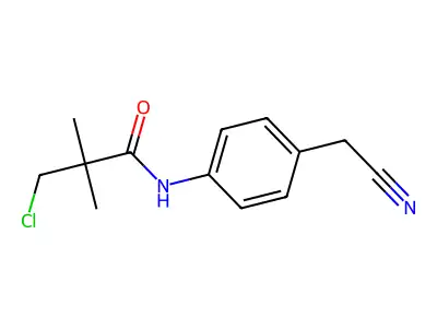 3-chloro-N-[4-(cyanomethyl)phenyl]-2,2-dimethylpropanamide structure