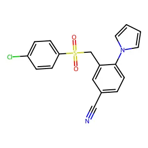 3-{[(4-chlorophenyl)sulfonyl]methyl}-4-(1H-pyrrol-1-yl)benzenecarbonitrile structure