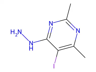 4-Hydrazinyl-5-iodo-2,6-dimethylpyrimidine structure