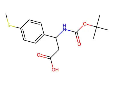 3-[(Tert-butoxycarbonyl)amino]-3-[4-(methylsulfanyl)phenyl]propanoic acid structure