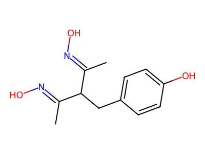 3-(4-Hydroxybenzyl)-2,4-pentanedione dioxime structure