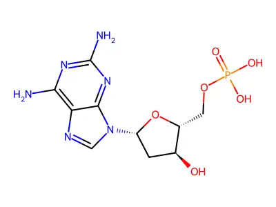 [5-(2,6-diaminopurin-9-yl)-3-hydroxy-oxolan-2-yl]methoxyphosphonic Acid structure