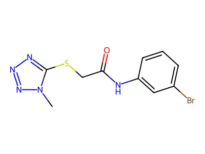 N-(3-bromophenyl)-2-(1-methyltetrazol-5-yl)sulfanylacetamide structure