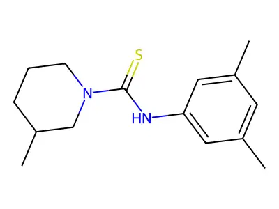 N-(3,5-dimethylphenyl)-3-methylpiperidine-1-carbothioamide structure