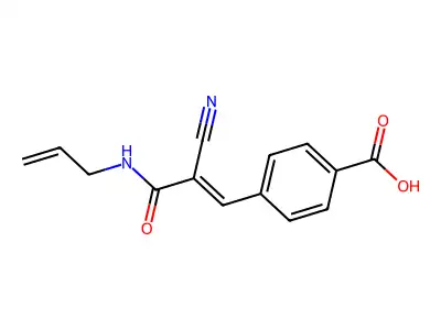 4-[(E)-2-cyano-3-oxo-3-(prop-2-enylamino)prop-1-enyl]benzoic acid structure