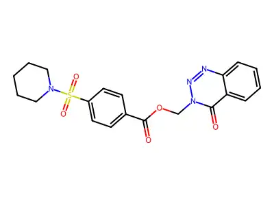 (4-Oxo-1,2,3-benzotriazin-3-yl)methyl 4-piperidin-1-ylsulfonylbenzoate structure