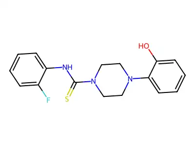 N-(2-fluorophenyl)-4-(2-hydroxyphenyl)piperazine-1-carbothioamide structure