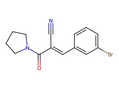 3-(3-Bromophenyl)-2-(pyrrolidine-1-carbonyl)prop-2-enenitrile structure