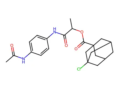 [1-(4-Acetamidoanilino)-1-oxopropan-2-yl] 3-chloroadamantane-1-carboxylate structure