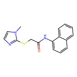 2-(1-methylimidazol-2-yl)sulfanyl-N-naphthalen-1-ylacetamide structure
