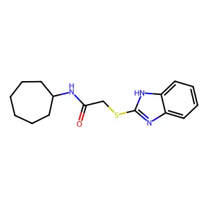 2-(1H-benzimidazol-2-ylsulfanyl)-N-cycloheptylacetamide structure