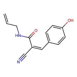 2-cyano-3-(4-hydroxyphenyl)-N-(prop-2-en-1-yl)prop-2-enamide structure