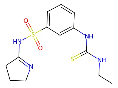 1-[3-(3,4-dihydro-2H-pyrrol-5-ylsulfamoyl)phenyl]-3-ethylthiourea structure