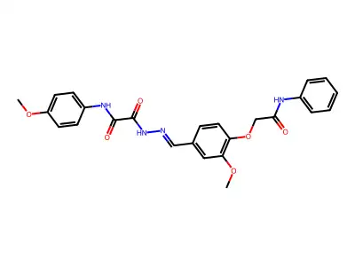 N'-[[4-(2-anilino-2-oxoethoxy)-3-methoxyphenyl]methylideneamino]-N-(4-methoxyphenyl)oxamide structure