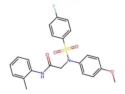 N~2~-[(4-fluorophenyl)sulfonyl]-N~2~-(4-methoxyphenyl)-N-(2-methylphenyl)glycinamide structure