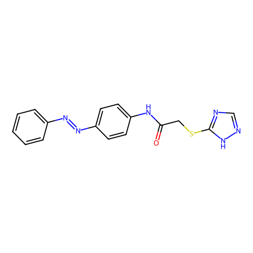Acetamide, N-[4-(2-phenyldiazenyl)phenyl]-2-(1H-1,2,4-triazol-5-ylthio)- structure