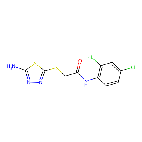 2-[(5-amino-1,3,4-thiadiazol-2-yl)sulfanyl]-N-(2,4-dichlorophenyl)acetamide structure