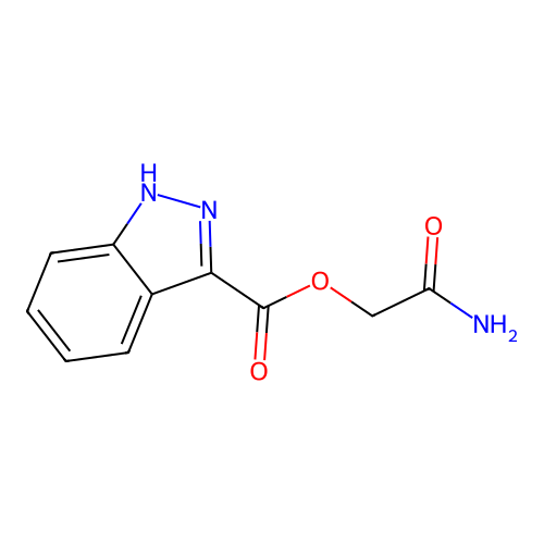(2-amino-2-oxoethyl) 1H-indazole-3-carboxylate structure