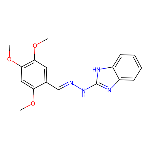 (E)-2-(2-(2,4,5-trimethoxybenzylidene)hydrazinyl)-1H-benzo[d]imidazole structure