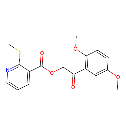[2-(2,5-Dimethoxyphenyl)-2-oxoethyl] 2-methylsulfanylpyridine-3-carboxylate structure