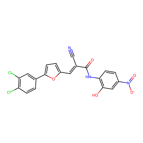 (E)-2-cyano-3-[5-(3,4-dichlorophenyl)furan-2-yl]-N-(2-hydroxy-4-nitrophenyl)prop-2-enamide structure