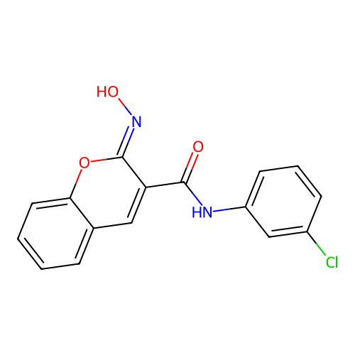 (2Z)-N-(3-chlorophenyl)-2-(hydroxyimino)-2H-chromene-3-carboxamide structure