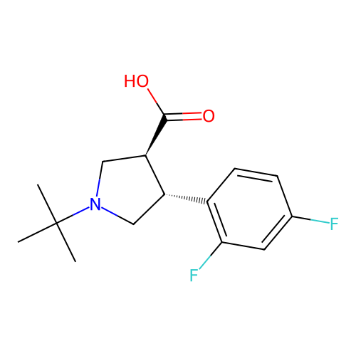 (3S,4R)-1-tert-Butyl-4-(2,4-difluorophenyl)pyrrolidine-3-carboxylic acid structure