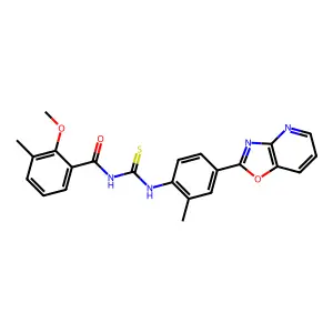 2-methoxy-3-methyl-N-{[(2-methyl-4-[1,3]oxazolo[4,5-b]pyridin-2-ylphenyl)amino]carbonothioyl}benzamide structure