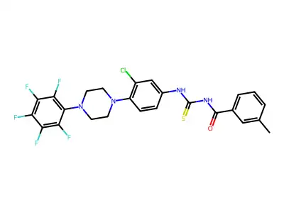 N-({3-chloro-4-[4-(pentafluorophenyl)piperazin-1-yl]phenyl}carbamothioyl)-3-methylbenzamide structure