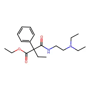 Ethyl alpha-(((2-(diethylamino)ethyl)amino)carbonyl)-alpha-ethylbenzeneacetate structure