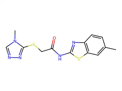N-(6-methyl-1,3-benzothiazol-2-yl)-2-[(4-methyl-1,2,4-triazol-3-yl)sulfanyl]acetamide structure