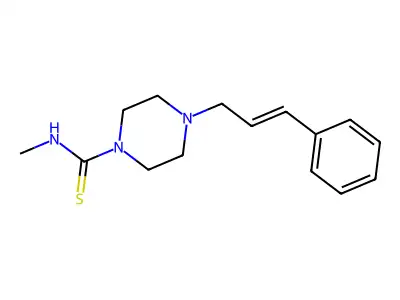 (Methylamino)(4-(3-phenylprop-2-enyl)piperazinyl)methane-1-thione structure