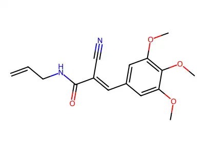 (E)-2-cyano-N-prop-2-enyl-3-(3,4,5-trimethoxyphenyl)prop-2-enamide structure