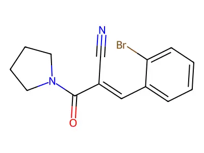 3-(2-Bromophenyl)-2-(pyrrolidine-1-carbonyl)prop-2-enenitrile structure
