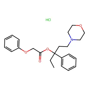 4-Morpholinepropanol, alpha-ethyl-alpha-phenyl-, phenoxyacetate, hydrochloride structure