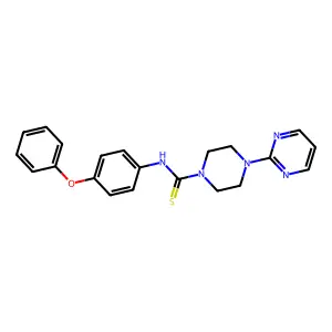 N-(4-phenoxyphenyl)-4-pyrimidin-2-ylpiperazine-1-carbothioamide structure