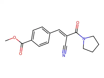 Methyl 4-[2-cyano-2-(pyrrolidine-1-carbonyl)eth-1-en-1-yl]benzoate structure