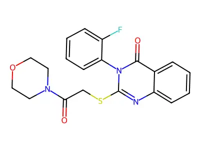 3-(2-Fluorophenyl)-2-(2-morpholin-4-yl-2-oxoethyl)sulfanylquinazolin-4-one structure