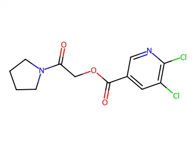 2-Oxo-2-(pyrrolidin-1-yl)ethyl 5,6-dichloropyridine-3-carboxylate structure