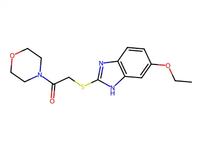 2-((5-ethoxy-1H-benzo[d]imidazol-2-yl)thio)-1-morpholinoethanone structure