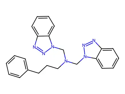 Bis(1H-1,2,3-benzotriazol-1-ylmethyl)(3-phenylpropyl)amine structure