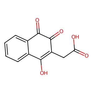 (1-Hydroxy-3,4-dioxo-3,4-dihydronaphthalen-2-yl)acetic acid structure