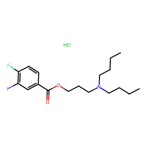 Dibutylaminopropyl 3-iodo-4-fluorobenzoate hydrochloride structure