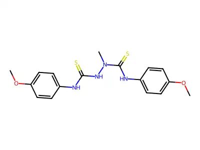 N1,N2-Bis(4-methoxyphenyl)-1-methyl-1,2-hydrazinedicarbothioamide structure