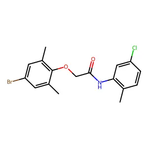 2-(4-bromo-2,6-dimethylphenoxy)-N-(5-chloro-2-methylphenyl)acetamide structure