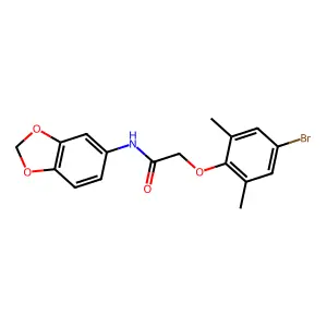 N-(benzo[d][1,3]dioxol-5-yl)-2-(4-bromo-2,6-dimethylphenoxy)acetamide structure
