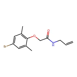 N-allyl-2-(4-bromo-2,6-dimethylphenoxy)acetamide structure