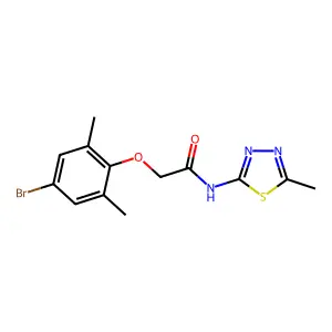 2-(4-bromo-2,6-dimethylphenoxy)-N-(5-methyl-1,3,4-thiadiazol-2-yl)acetamide structure