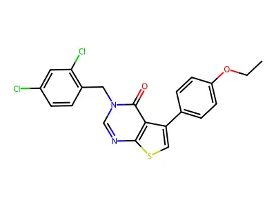 3-(2,4-dichlorobenzyl)-5-(4-ethoxyphenyl)thieno[2,3-d]pyrimidin-4(3H)-one structure